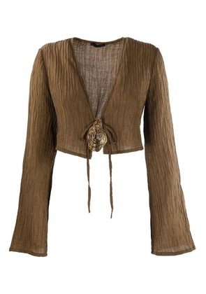 Hamoulet Hadar bell-sleeve embellished blouse - Green