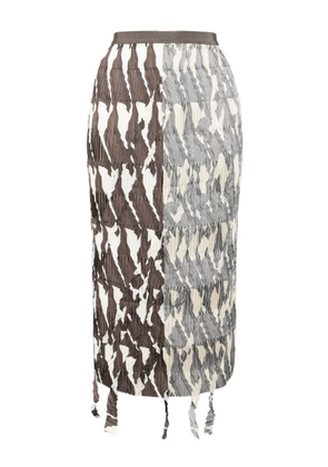 JNBY fringed-edge midi skirt - Brown