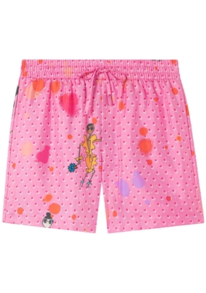 AZ FACTORY polka-dot print drawstring shorts - Pink