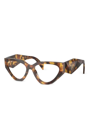Prada Eyewear geometric-frame glasses - Brown