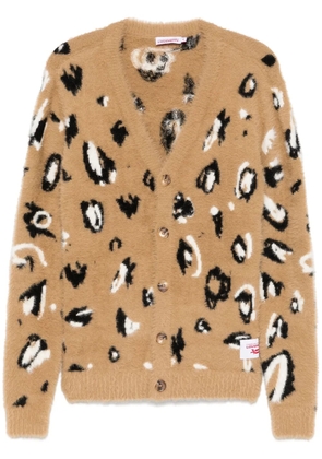 Charles Jeffrey Loverboy brushed-finish patch-logo cardigan - Brown