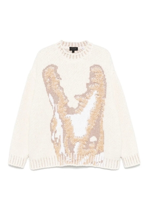 Lacoste jacquard-logo sweater - Neutrals