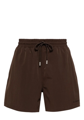 FLÂNEUR logo swim shorts - Brown