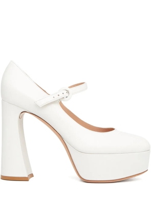 Gianvito Rossi platform strap leather pumps - White