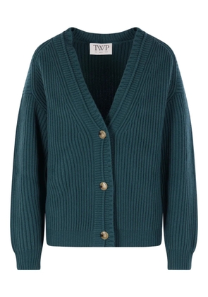 TWP ribbed button cardigan - Green