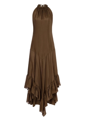 Philosophy Di Lorenzo Serafini silk halterneck dress - Brown