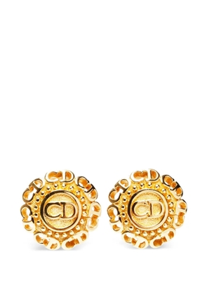 Christian Dior Pre-Owned 1980-1990 logo clip-on earrings - Gold