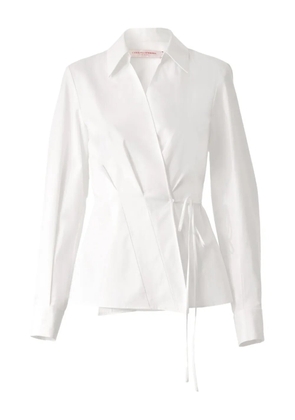 Carolina Herrera tie-waist wrap shirt - White