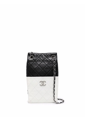 CHANEL Pre-Owned 2008-2009 bicolour CC logo shoulder bag - Black