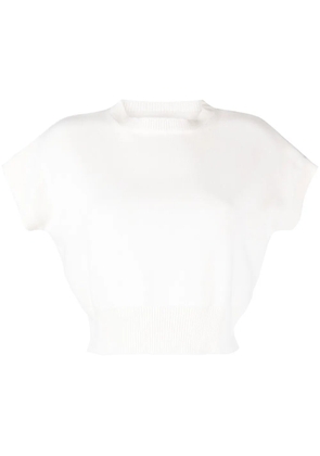 Teddy Cashmere Genova sleeveless cropped cashmere jumper - White