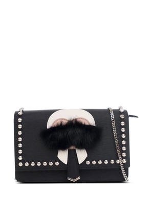 Fendi Pre-Owned 2010-2025 Studded Leather Karlito Wallet on Chain crossbody bag - Black