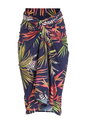 Lygia & Nanny leaf-print beach cover-up - Blue