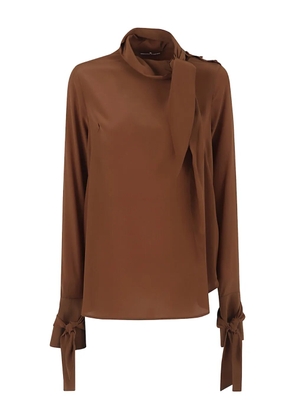 Ermanno Scervino tie-neck top - Brown