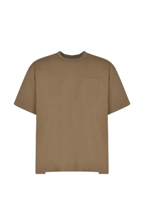 sacai pocket panelled T-shirt - Brown
