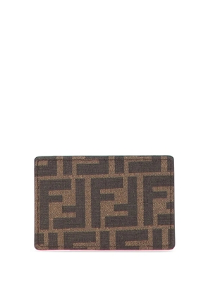 Fendi Pre-Owned 2010-2025 Zucca Coated Canvas and Leather card holder - Black