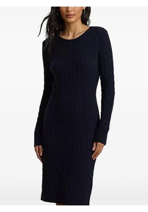 Lauren Ralph Lauren cable-knit long-sleeve midi dress - Blue