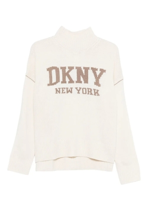 DKNY logo-intarsia jumper - Neutrals