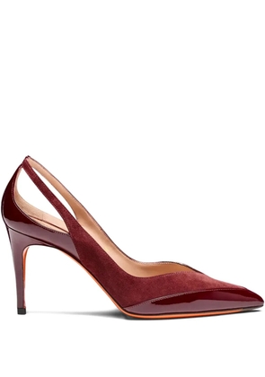 Santoni 85mm cut-out pumps - Red