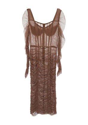 Dolce & Gabbana Pre-Owned ruched midi dress - Brown