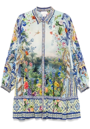 Camilla printed mini dress - Blue