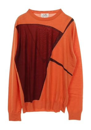 Hermès Pre-Owned 2020s panelled crew-neck sweater - Orange