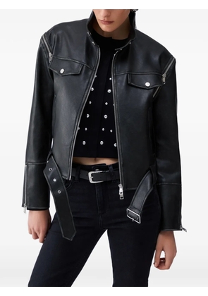 LIU JO detachable-sleeve belted jacket - Black