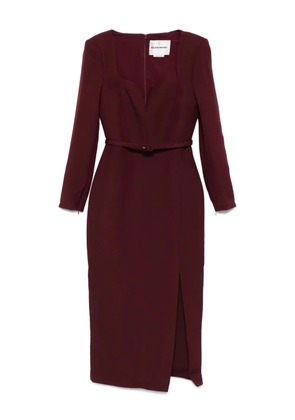 Roland Mouret square-neck belted dress - Red