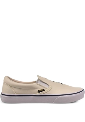 Polo Ralph Lauren Keaton bear-embroidered slip-on shoes - Neutrals