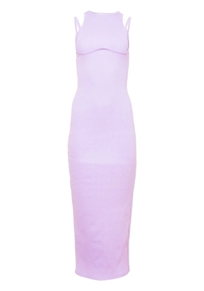 Fleur Du Mal strappy ribbed maxi dress - Purple