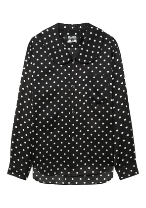 Black Comme Des Garçons polka dot collared shirt