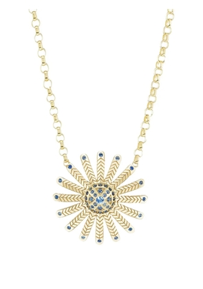 Harwell Godfrey 18K yellow gold mini Sunflower sapphire necklace charm