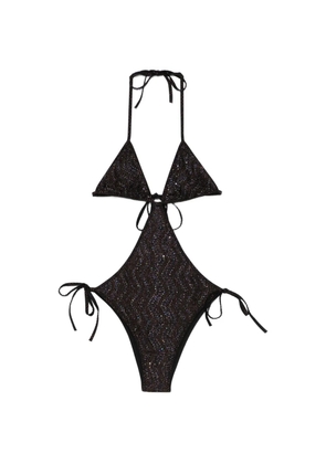 Missoni sequin tie swimsuit - Brown