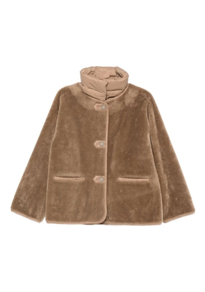 VICOLO padded-collar coat - Brown