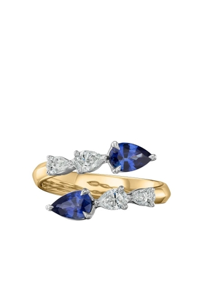 PHILLIPS HOUSE 18k yellow gold sapphire diamond crossover ring