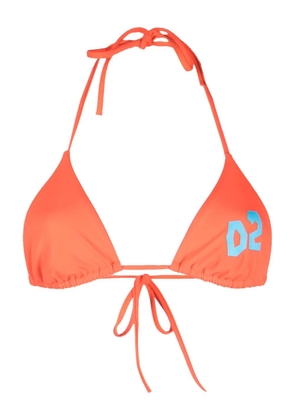 DSQUARED2 logo-print bikini top - Orange