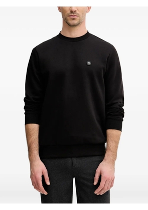 BOSS logo-plaque crew-neck sweatshirt - Black
