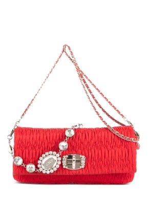 Miu Miu Pre-Owned pleated crystal-embellished bag - Red