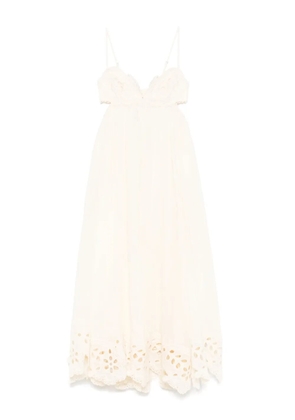ZIMMERMANN floral-embroidered dress - Neutrals