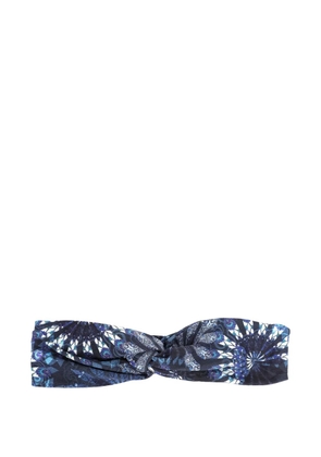Lygia & Nanny Bethania paisley-print knotted headband - Blue
