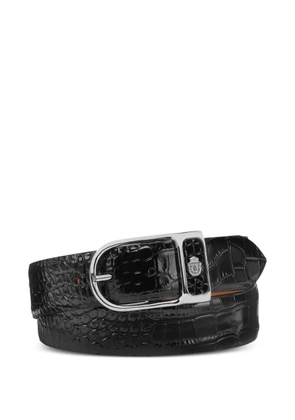 Billionaire crocodile-embossed leather belt - Black