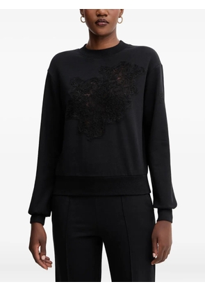 Ermanno Scervino lace-appliqué long-sleeve sweatshirt - Black