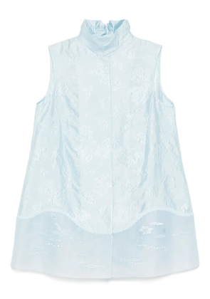 SHIATZY CHEN Mandarin-collar jacquard vest jacket - Blue