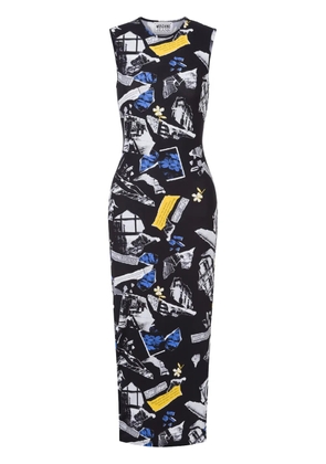MOSCHINO JEANS printed midi dress - Black