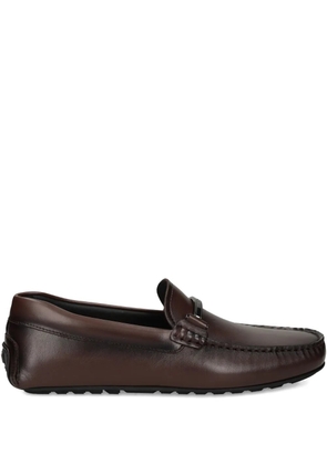 BOSS leather loafers - Brown