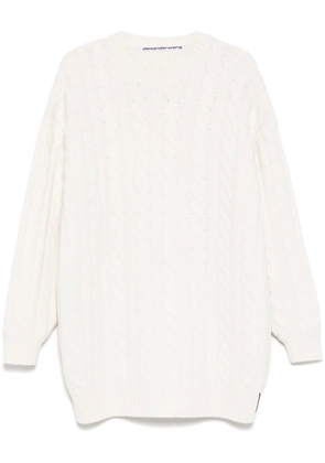 Alexander Wang bead-hotfix cable-knit dress - White