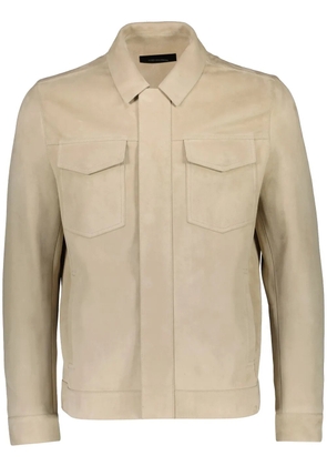 Yves Salomon velour leather jacket - Neutrals