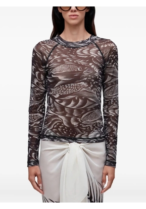 Osklen pirarucu-print mesh T-shirt - Black