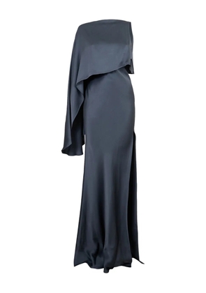 LAPOINTE draped asymmetric-sleeve gown - Blue