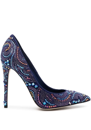 Le Silla 12mm crystal embellished suede pumps - Blue