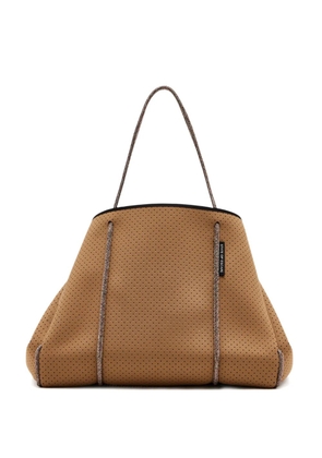 STATE OF ESCAPE perforated shoulder tote bag - Brown